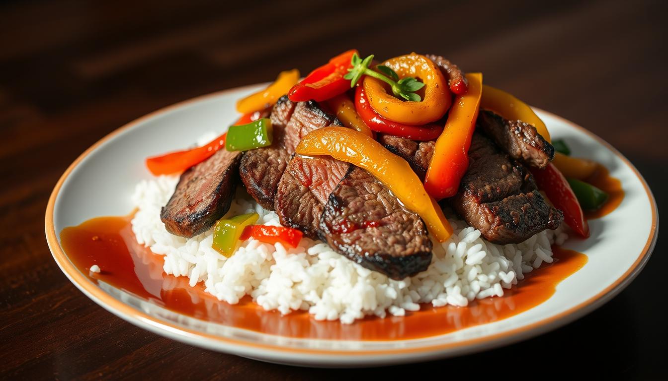 steak pepper rice