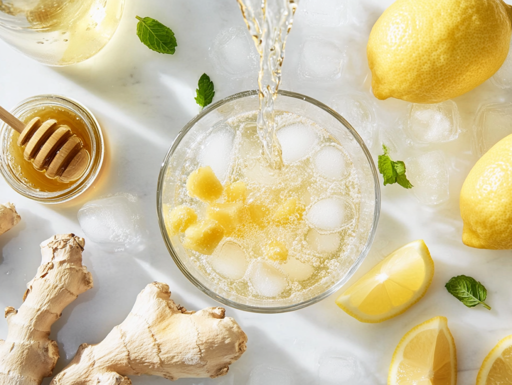 Step 3: Add Ice and Sparkling Water