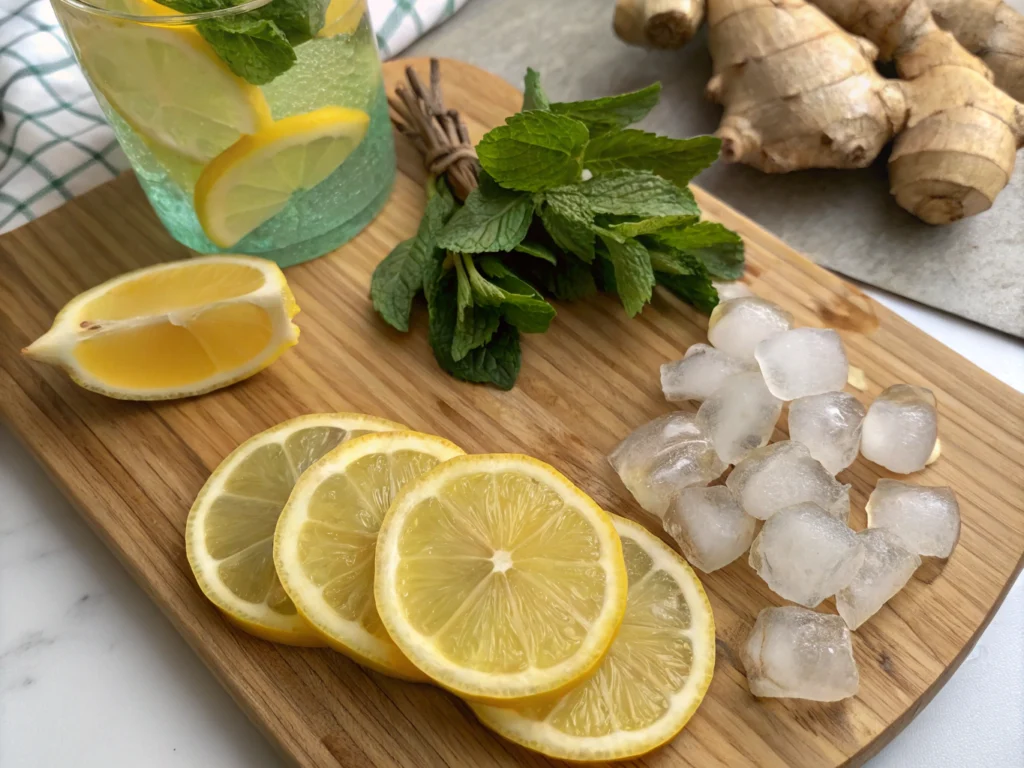 ginger lemon mocktail ingredients